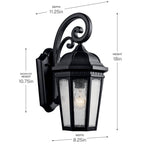 Kichler Lighting 9033BKT Textured Black Outdoor Wall 1lt Image 3