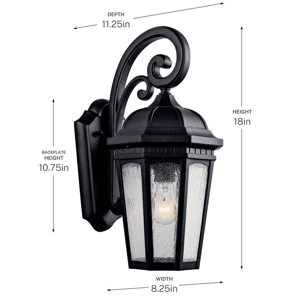 Kichler Lighting 9033BKT Textured Black Outdoor Wall 1lt Image 3