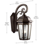 Kichler Lighting 9034RZ Rubbed Bronze Outdoor Wall 3lt Image 3