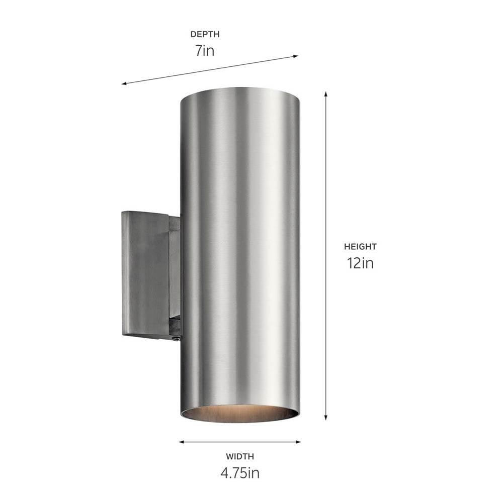 Kichler Lighting 9244BA Brushed Aluminum Indoor/outdoor Wall 2lt Image 5