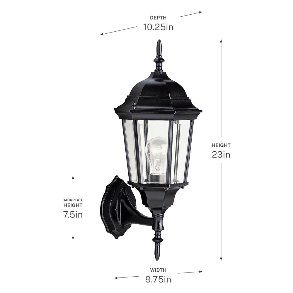 Kichler Lighting 9654BK Black Outdoor Wall 1lt Image 4