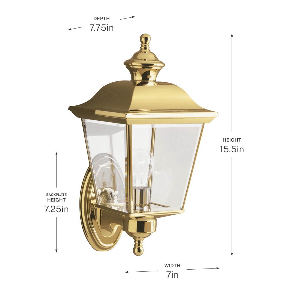 Kichler Lighting 9712PB Polished Brass Outdoor Wall 1lt Image 4