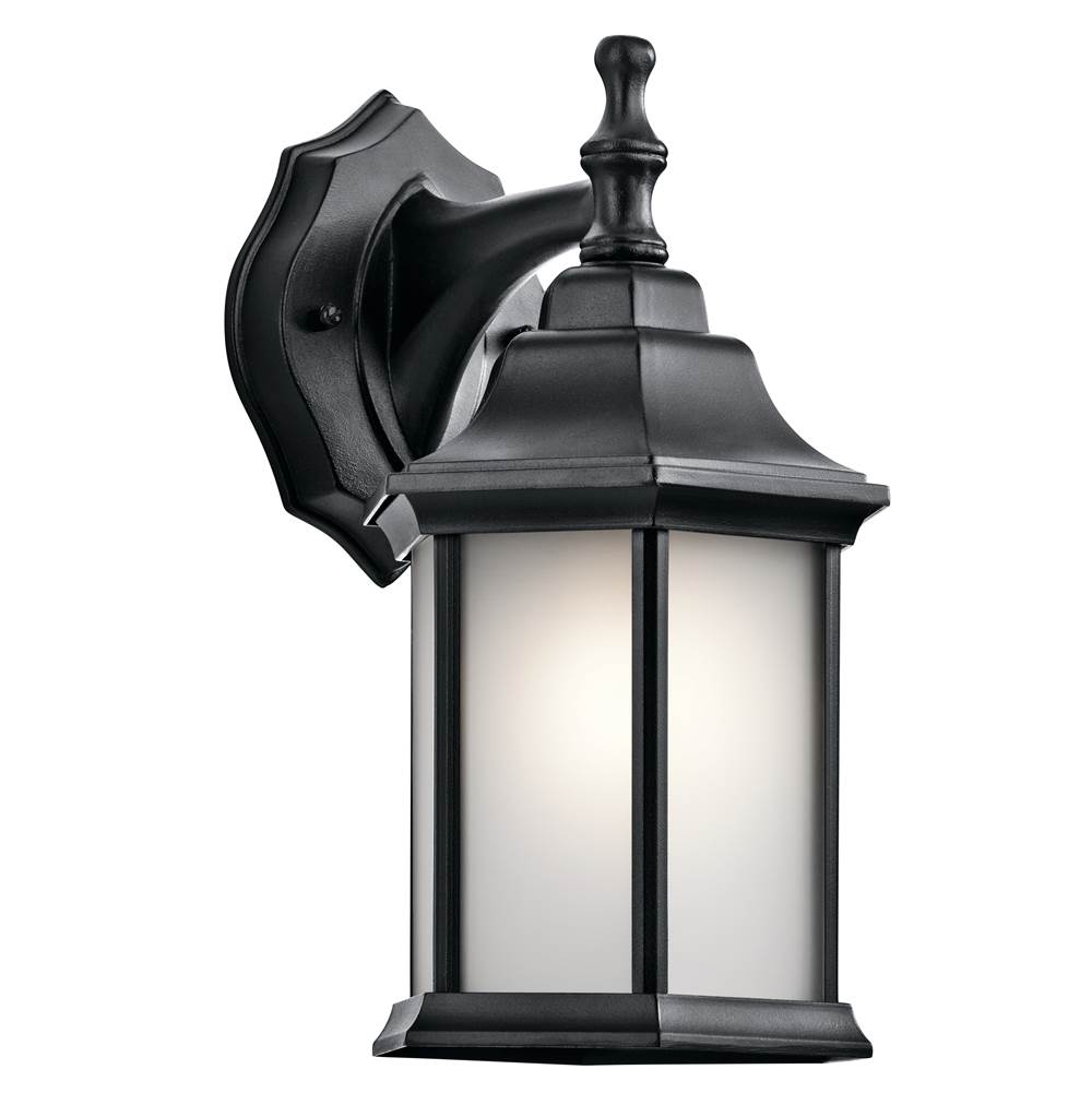 Kichler Lighting Chesapeake 11.75'' 1 Light Outdoor Wall Light With Satin Etched Glass In Black