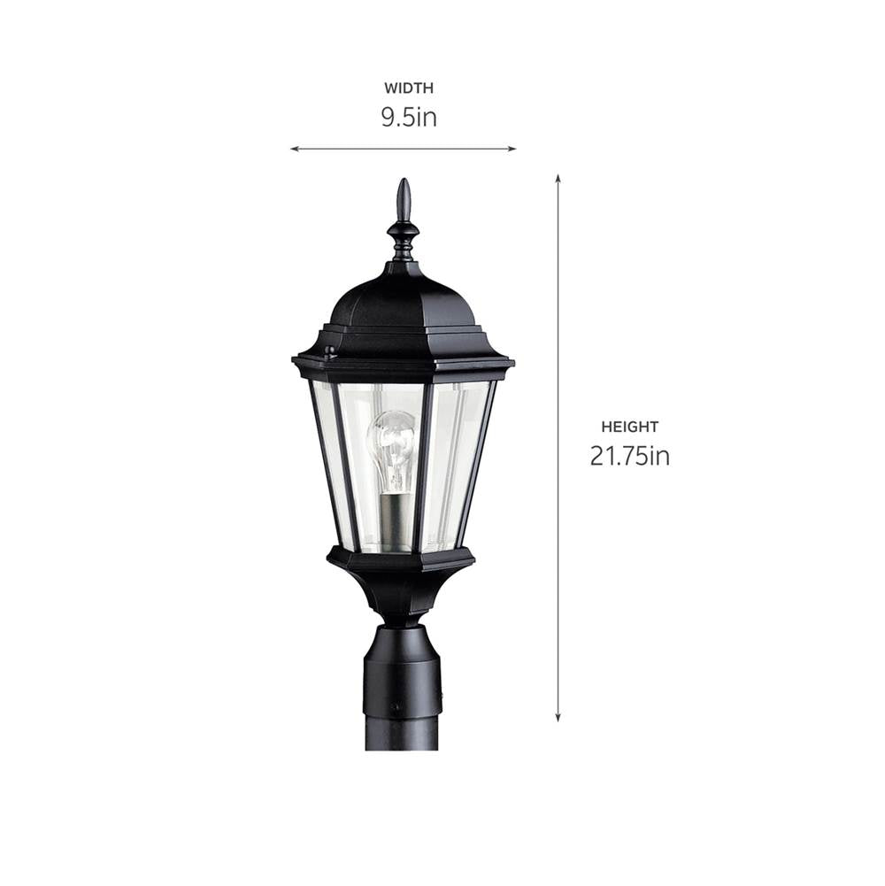 Kichler Lighting 9956BK Black Outdoor Post Mt 1lt Image 4