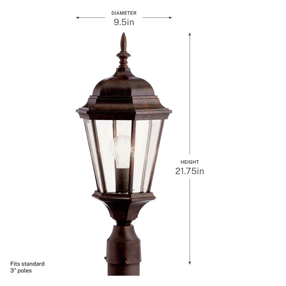 Kichler Lighting 9956TZ Tannery Bronze Outdoor Post Mt 1lt Image 4