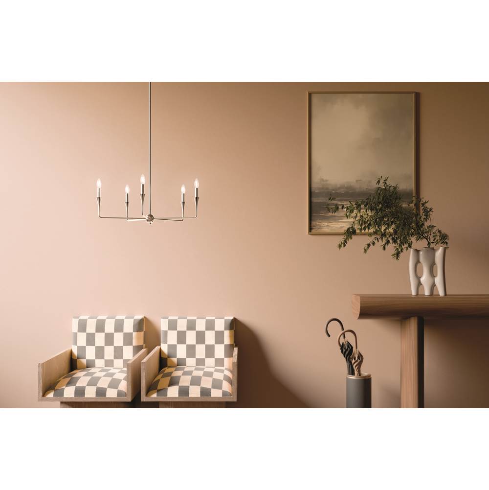 Kichler Lighting 52689PN Polished Nickel Alvaro 30 Inch 5 Light Chandelier In Polished Nickel Image 3