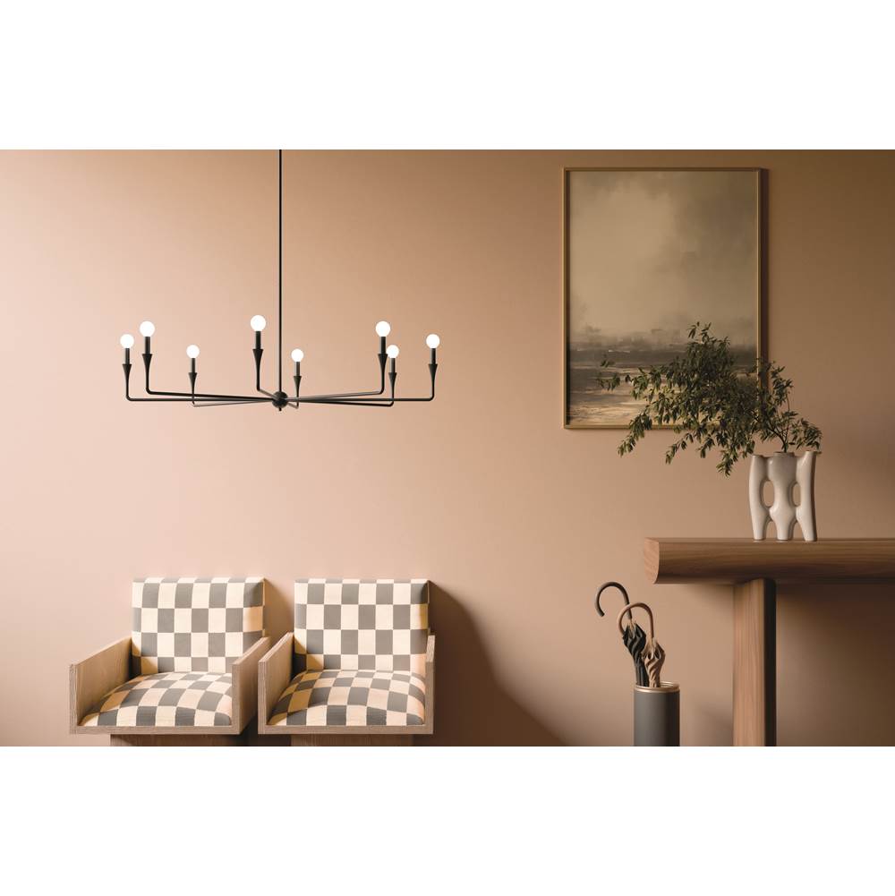 Kichler Lighting 52691BK Black Alvaro 50 Inch 8 Light Chandelier In Black Image 3