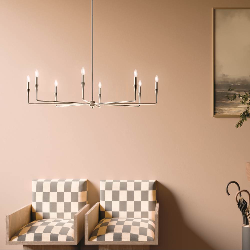 Kichler Lighting 52691PN Polished Nickel Alvaro 50 Inch 8 Light Chandelier In Polished Nickel Image 2