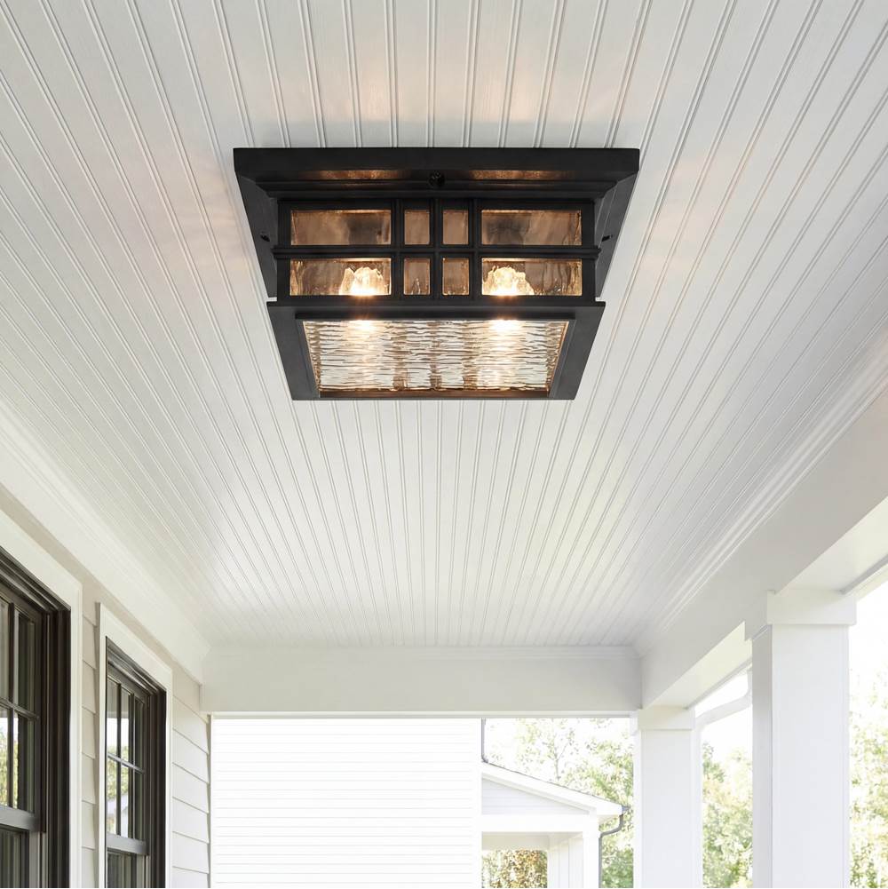 Kichler Lighting 49834BKT Textured Black Outdoor Ceiling 2lt Image 1