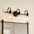 Kichler Lighting 45973BK Black Avery 24 Inch 3 Light Vanity Light With Clear Seeded Glass In Black Image 1