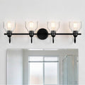 Kichler Lighting 45974BK Black Avery 33.5 Inch 4 Light Vanity Light With Clear Seeded Glass In Black Image 1