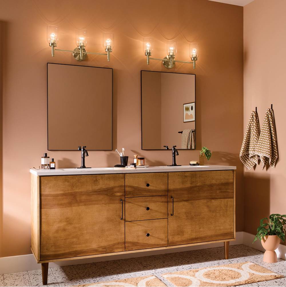 Kichler Lighting 55185CPZ Champagne Bronze Madden 24 Inch 3 Light Vanity With Clear Glass In Champagne Bronze Image 4