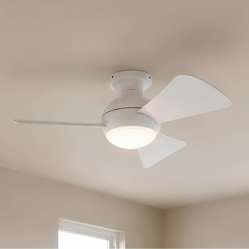Kichler Lighting 330150MWH Matte White 34 Inch Sola Fan Led Image 1