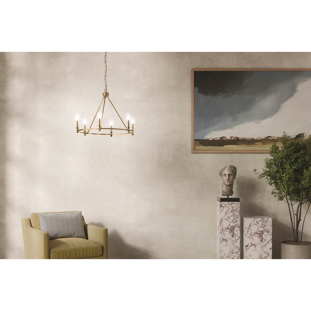 Kichler Lighting 52705CPZ Champagne Bronze Carrick 32.25 Inch 6 Light Chandelier In Champagne Bronze Image 3
