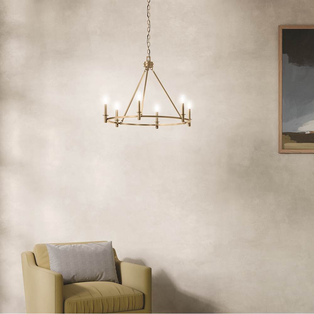 Kichler Lighting 52705CPZ Champagne Bronze Carrick 32.25 Inch 6 Light Chandelier In Champagne Bronze Image 2