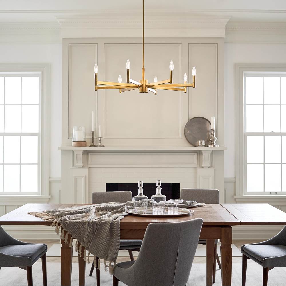 Kichler Lighting 43857NBR Natural Brass Chandelier 8lt Image 6