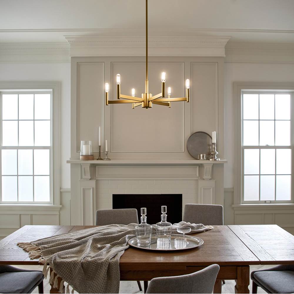 Kichler Lighting 43859NBR Natural Brass Chandelier 6lt Image 5