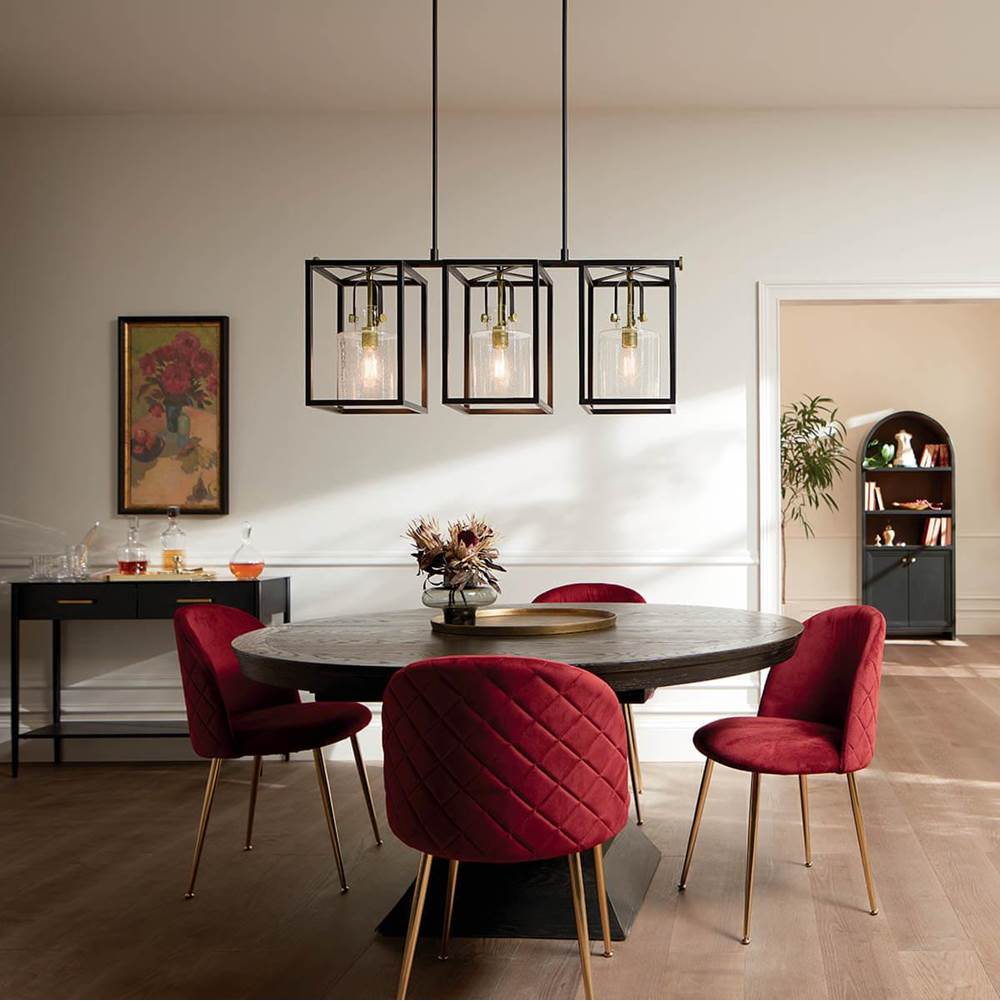 Kichler Lighting 52033NBR Natural Brass Linear Chandelier 3lt Image 2