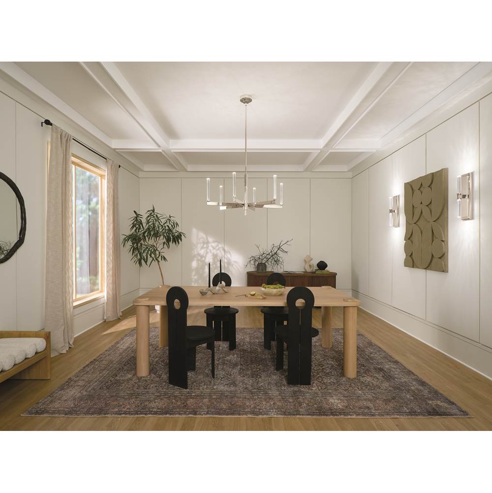 Kichler Lighting 52667PN Polished Nickel Sycara 36.25 Inch 6 Light Led Chandelier With Faceted Crystal In Polished Nickel Image 3