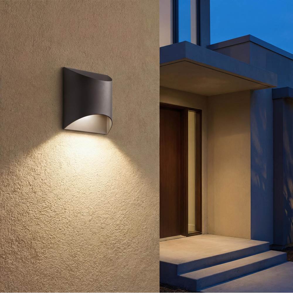 Kichler Lighting 49278AZTLED Textured Architectural Bronze Outdoor Wall 1lt Led Image 1