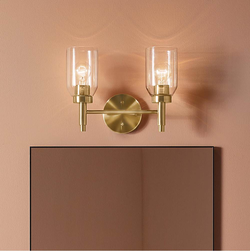 Kichler Lighting 55184CPZ Champagne Bronze Madden 14.25 Inch 2 Light Vanity With Clear Glass In Champagne Bronze Image 1