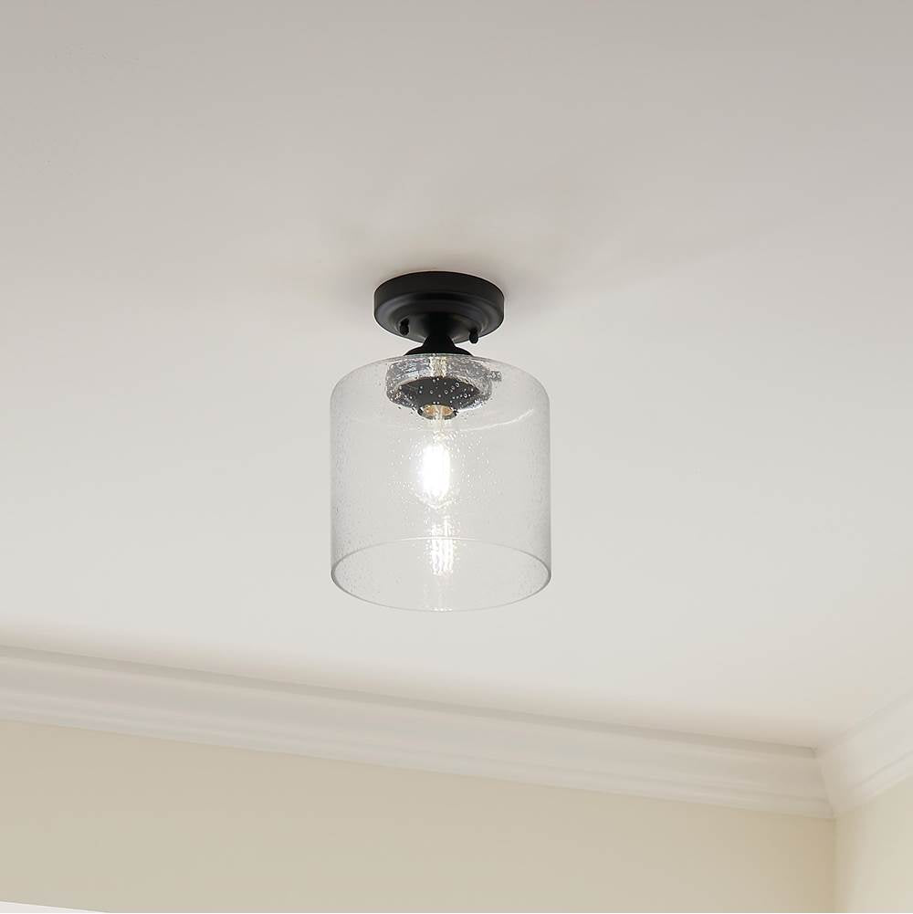 Kichler Lighting 44033BK Black Semi Flush 1lt Image 1