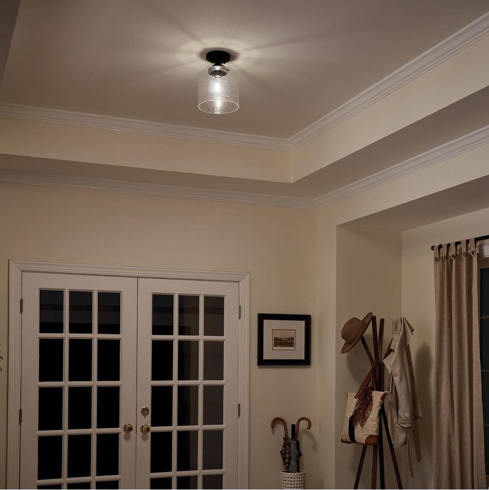 Kichler Lighting 44033BK Black Semi Flush 1lt Image 4