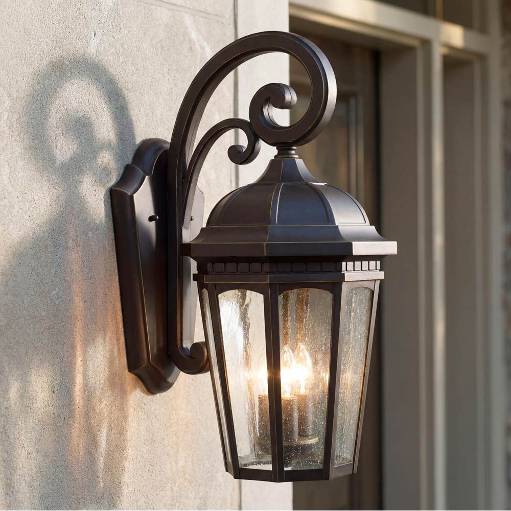 Kichler Lighting 9034RZ Rubbed Bronze Outdoor Wall 3lt Image 1