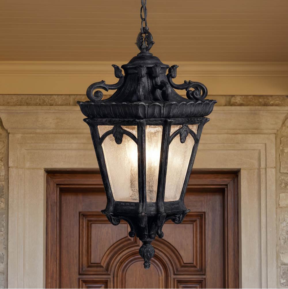 Kichler Lighting 9855BKT Textured Black Outdoor Pendant 3lt Image 1