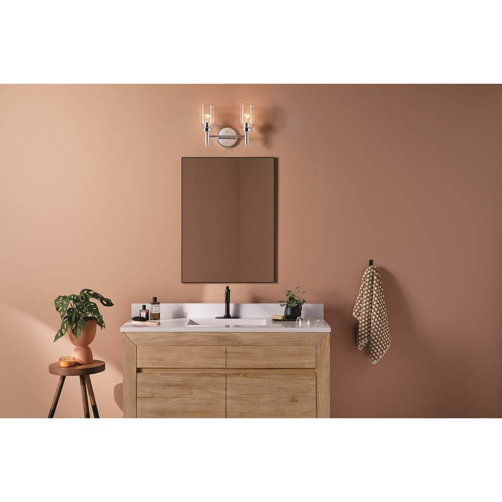 Kichler Lighting 55184CH Chrome Madden 14.25 Inch 2 Light Vanity With Clear Glass In Chrome Image 3
