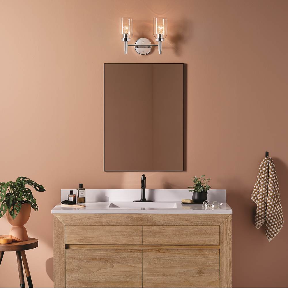 Kichler Lighting 55184CH Chrome Madden 14.25 Inch 2 Light Vanity With Clear Glass In Chrome Image 2
