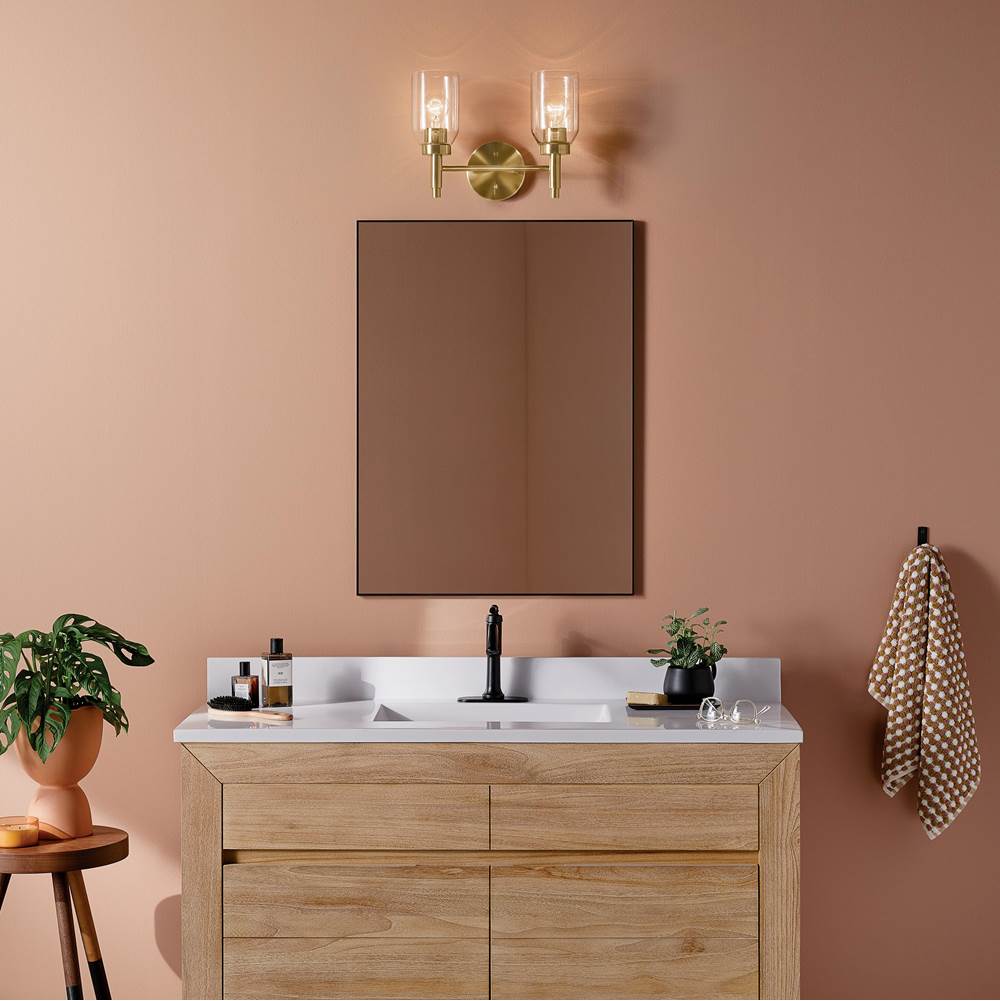 Kichler Lighting 55184CPZ Champagne Bronze Madden 14.25 Inch 2 Light Vanity With Clear Glass In Champagne Bronze Image 7