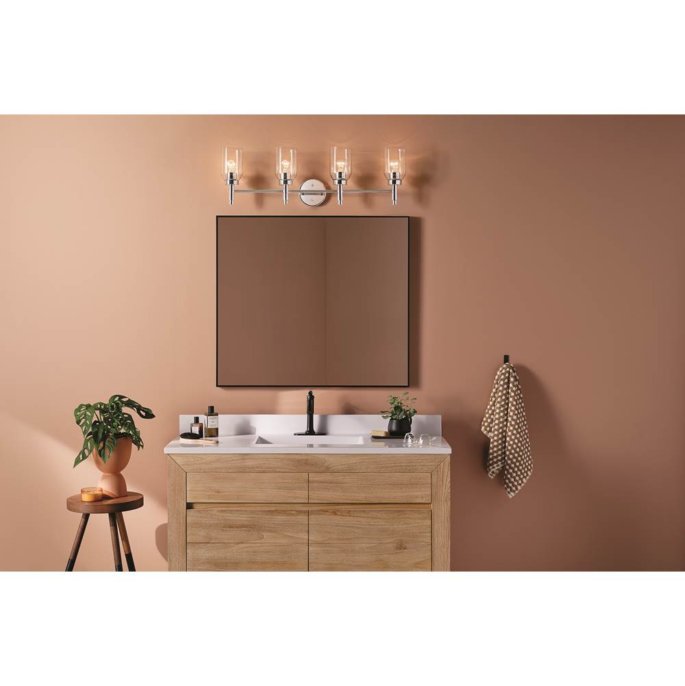 Kichler Lighting 55186CH Chrome Madden 34 Inch 4 Light Vanity With Clear Glass In Chrome Image 3