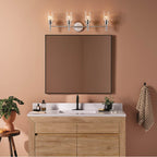 Kichler Lighting 55186CH Chrome Madden 34 Inch 4 Light Vanity With Clear Glass In Chrome Image 2