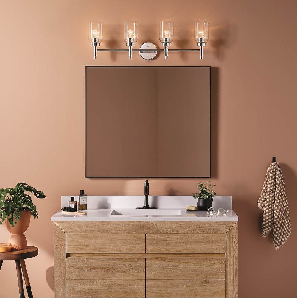 Kichler Lighting 55186CH Chrome Madden 34 Inch 4 Light Vanity With Clear Glass In Chrome Image 2
