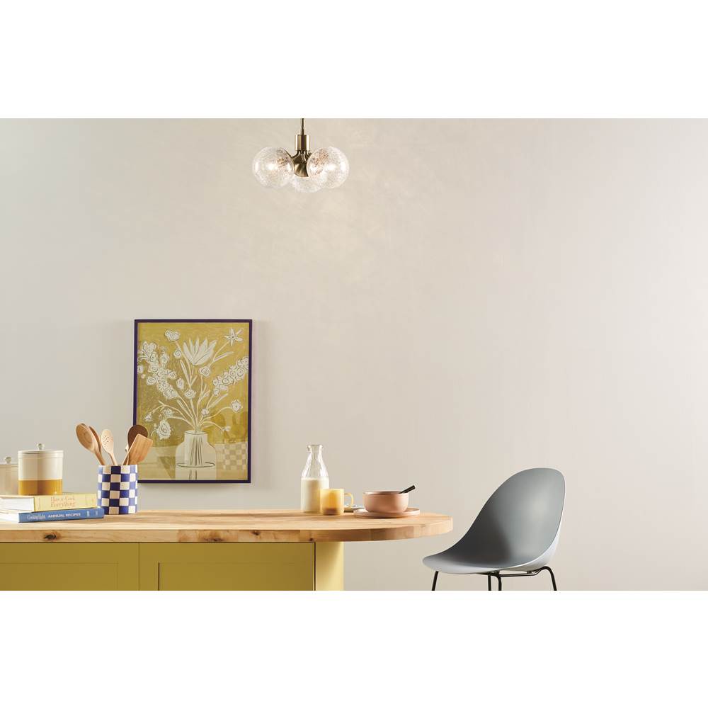 Kichler Lighting 52700CPZ Champagne Bronze Silvarious 16.5 Inch 3 Light Convertible Pendant With Clear Crackled Glass In Champagne Bronze Image 3