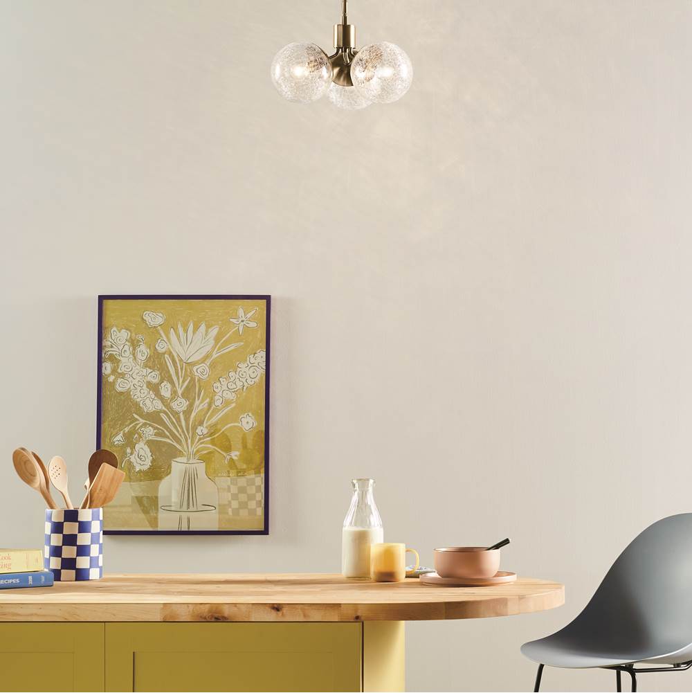 Kichler Lighting 52700CPZ Champagne Bronze Silvarious 16.5 Inch 3 Light Convertible Pendant With Clear Crackled Glass In Champagne Bronze Image 2