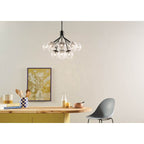 Kichler Lighting 52701BK Black Silvarious 30 Inch 12 Light Convertible Chandelier With Clear Crackled Glass In Black Image 2