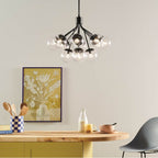 Kichler Lighting 52701BKCLR Black Silvarious 30 Inch 12 Light Convertible Chandelier With Clear Glass In Black Image 2