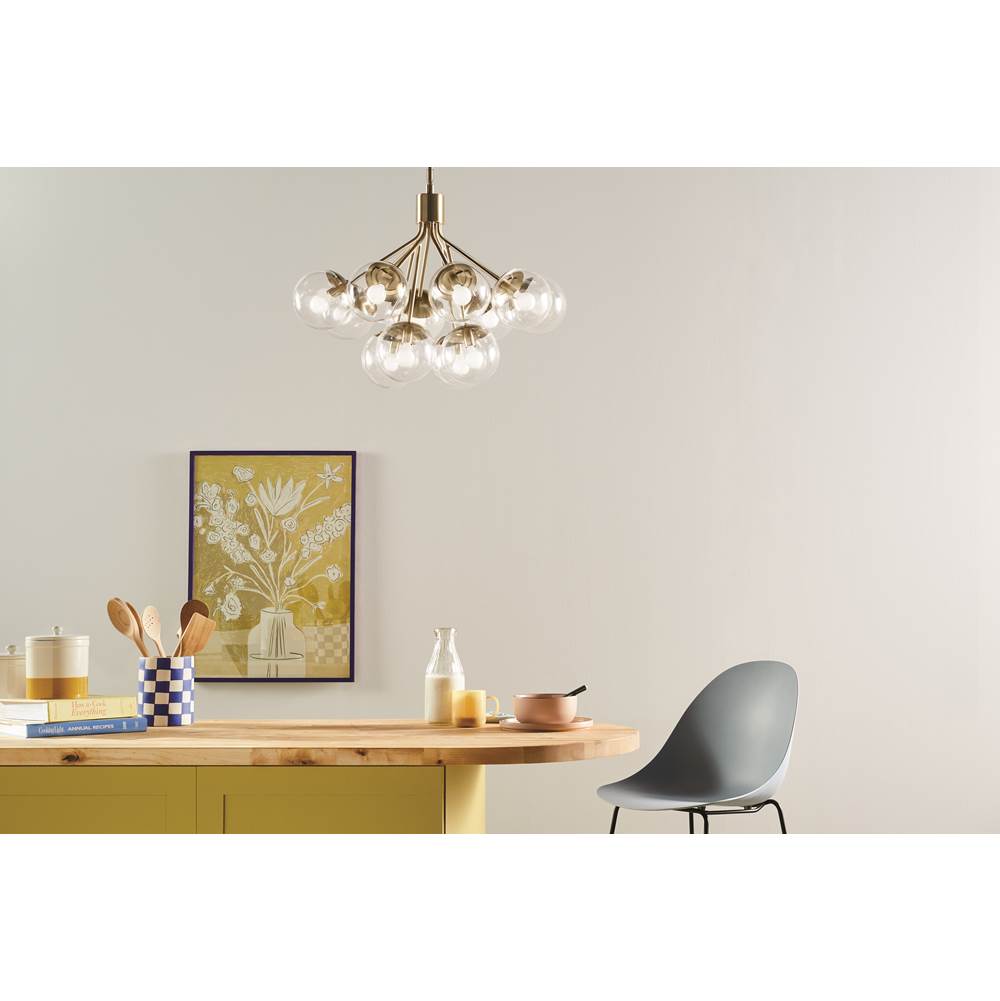 Kichler Lighting 52701CPZCLR Champagne Bronze Silvarious 30 Inch 12 Light Convertible Chandelier With Clear Glass In Champagne Bronze Image 3