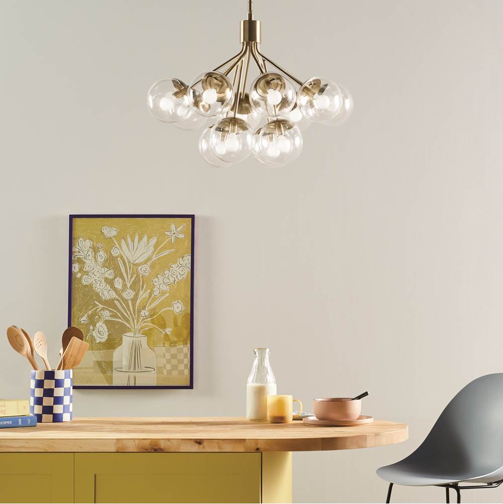 Kichler Lighting 52701CPZCLR Champagne Bronze Silvarious 30 Inch 12 Light Convertible Chandelier With Clear Glass In Champagne Bronze Image 2