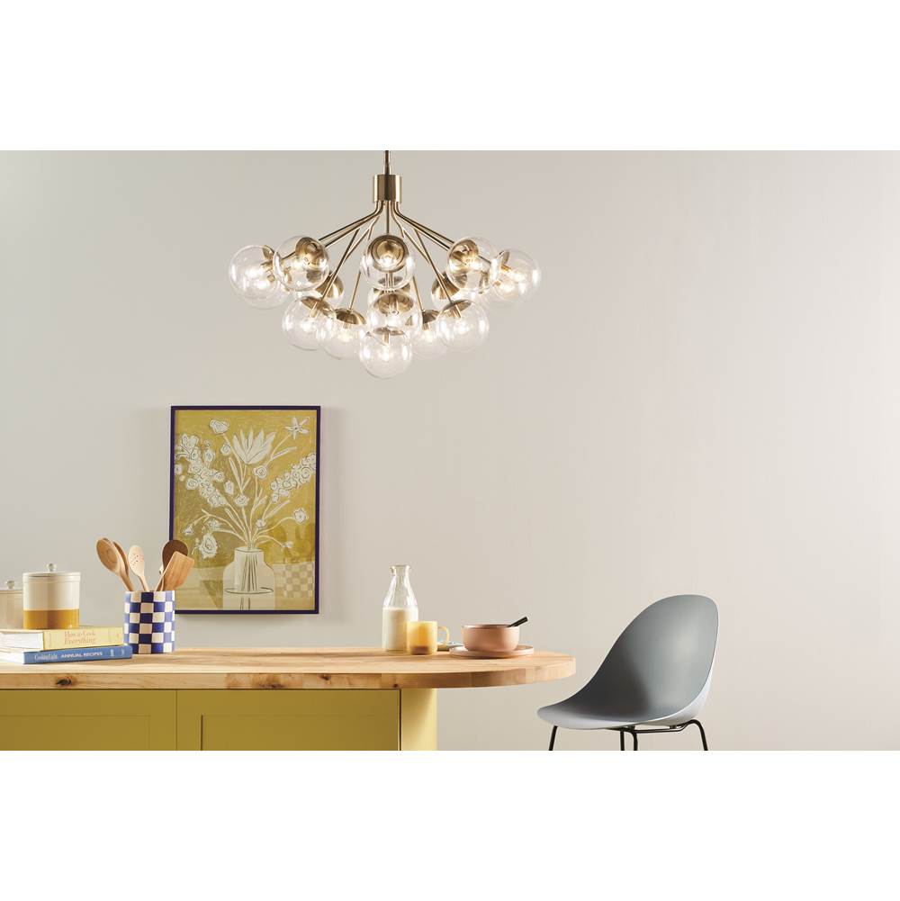 Kichler Lighting 52702CPZCLR Champagne Bronze Silvarious 38 Inch 16 Light Convertible Chandelier With Clear Glass In Champagne Bronze Image 3