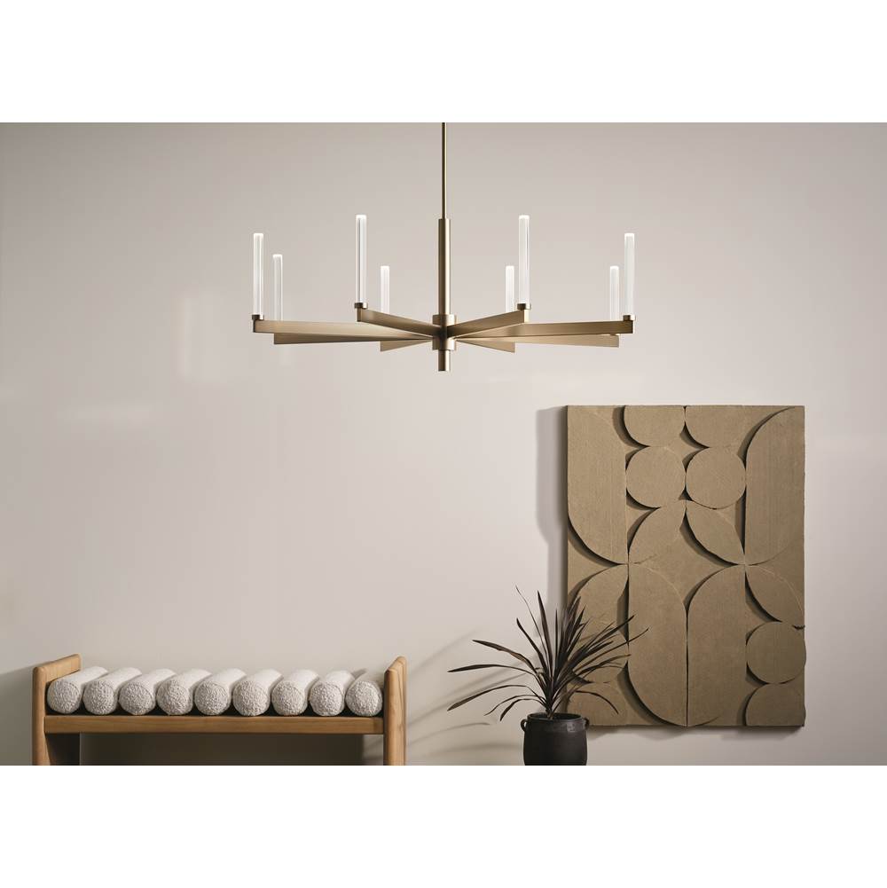 Kichler Lighting 52668CPZ Champagne Bronze Sycara 48.5 Inch 8 Light Led Chandelier With Faceted Crystal In Champagne Bronze Image 3