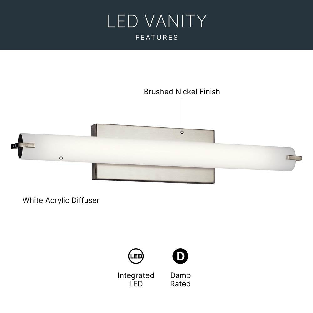 Kichler Lighting 11149NILED Brushed Nickel Linear Bath 26in Led Image 9