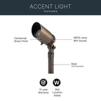 Kichler Lighting 15485CBR Centennial Brass Mr16 Accent Fixed Socket Image 7