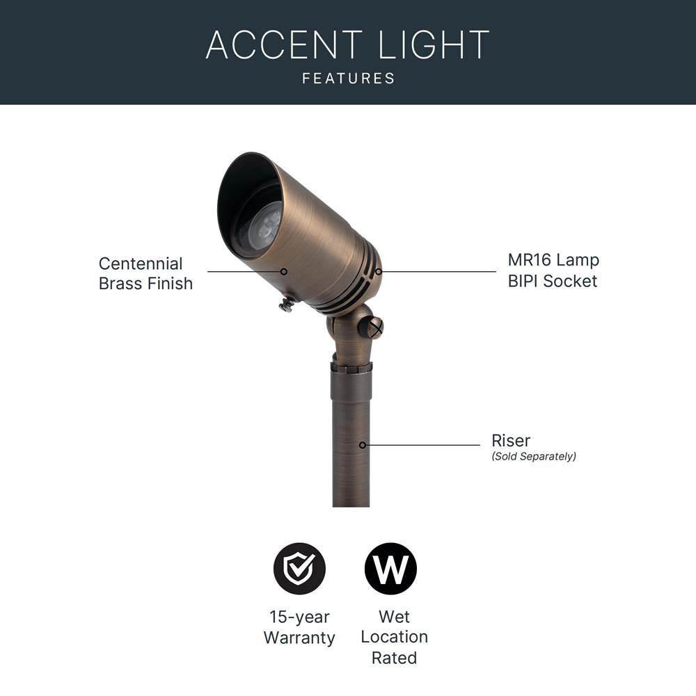 Kichler Lighting 15485CBR Centennial Brass Mr16 Accent Fixed Socket Image 7