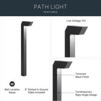 Kichler Lighting 15846BKT Textured Black Right Angle Path Light Image 8