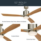 Kichler Lighting 300027BSS Brushed Stainless Steel 52 Inch Ridley Ii Fan Led Image 7