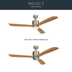 Kichler Lighting 300027BSS Brushed Stainless Steel 52 Inch Ridley Ii Fan Led Image 6