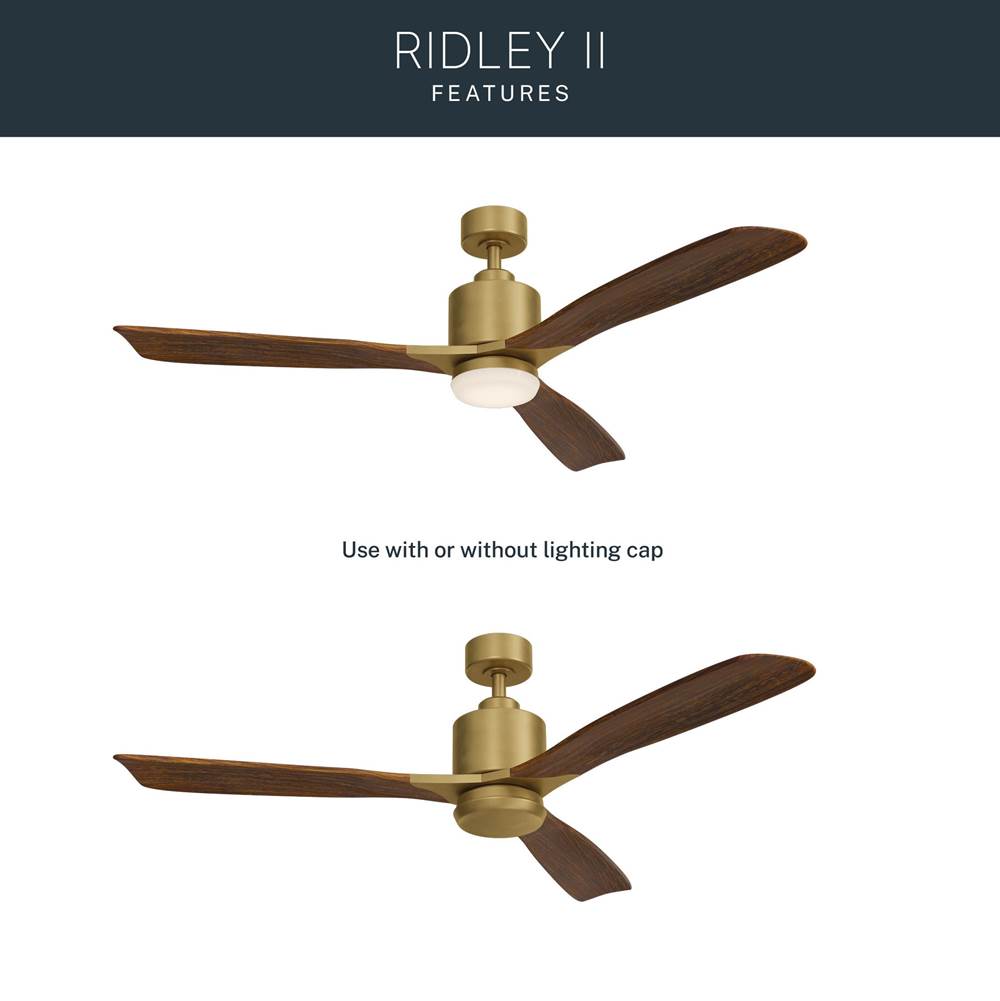 Kichler Lighting 300027NBR Natural Brass 52 Inch Ridley Ii Fan Led Image 6